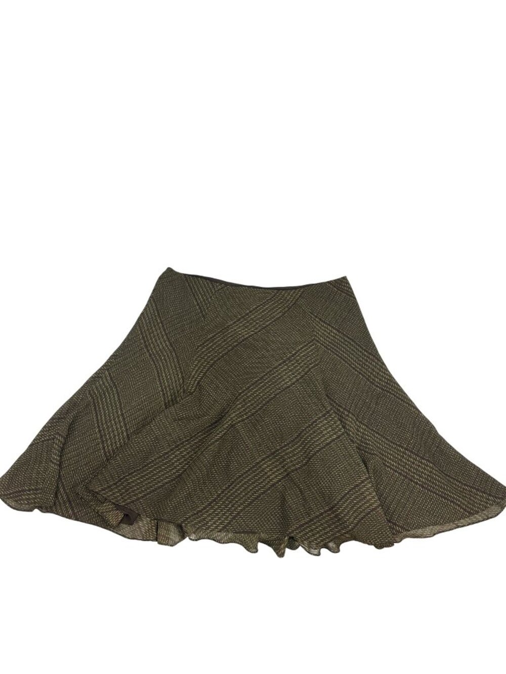 American Living Women’s XL A-Line Brown Check Pattern Skirt Lightweight